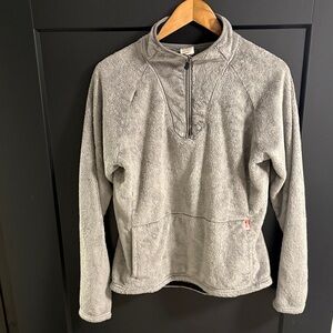 Gray Quarter-Zip Fleece Pullover